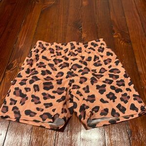 Large Leopard Print Mesh Shorts